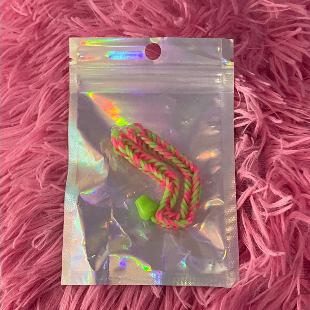 Pink and Green Braided Bracelet
